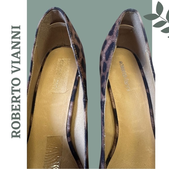 Roberto Vianni Cheetah Print Platform Heel Pump Shoe Size 38 - Picture 9 of 10